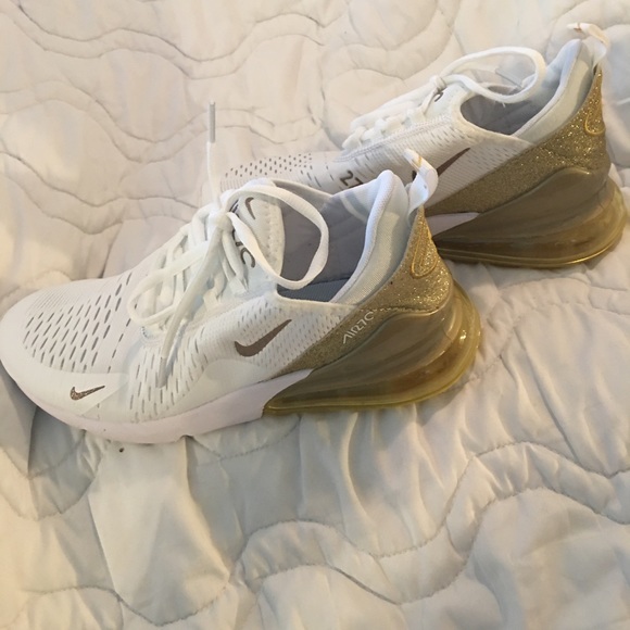 Nike | Shoes | Nike Air Max 27 Whitegold W Glitter Womens 8 | Poshmark